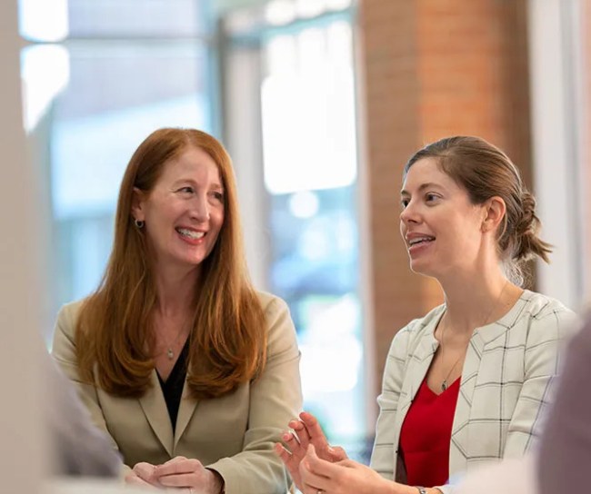 Two women in a business meeting